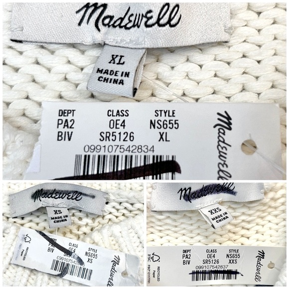 NWT Madewell Textured Cotton Crewneck Sweater in
Stripe, Sizes XXS, XS, & XL - Picture 13 of 16